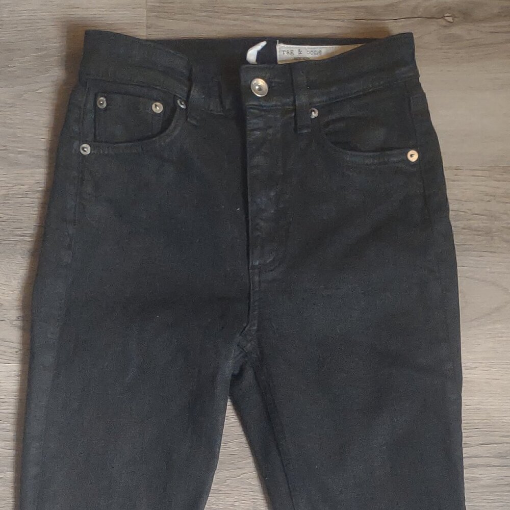 Rag & Bone New York  Nina Skinny - Black High-Rise High Stretch Jean